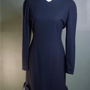 Carolina Herrera Black Long-Sleeve Dress